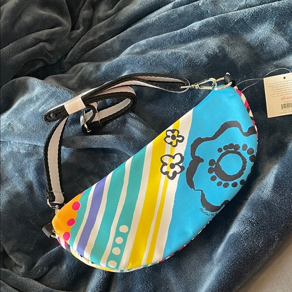 Brighton Graffiti Love Crossbody Bag - White, Pink, Yellow, Blue, Black NWT - Picture 3 of 6